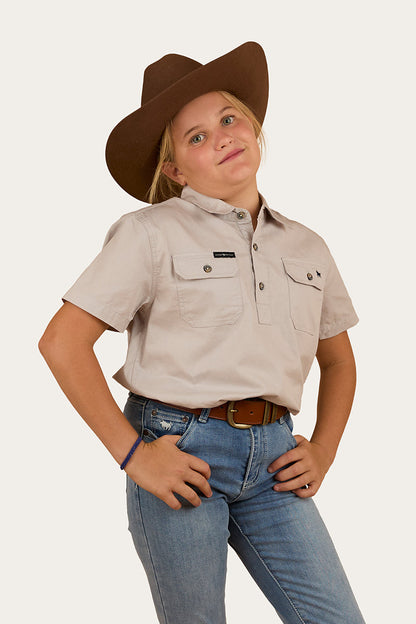 Ringers Western Ord River Kids Half Button Short Sleeve Work Shirt - 7