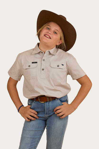 Ringers Western Ord River Kids Half Button Short Sleeve Work Shirt - 8