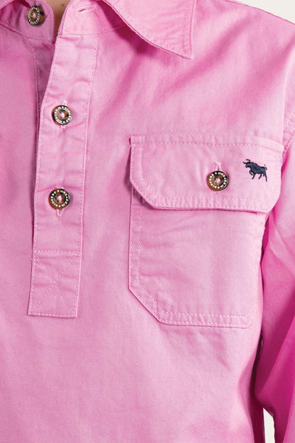 Ringers Western Ord River Kids Half Button Work Shirt - 18