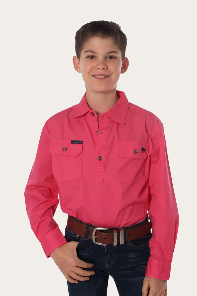 Ringers Western Ord River Kids Half Button Work Shirt - Melon