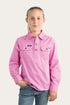 Ringers Western Ord River Kids Half Button Work Shirt - Pastel Pink