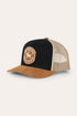 Ringers Western Outback Hide Roadhouse Trucker Cap - Black Dark Tan