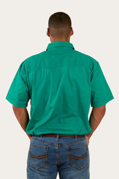 Ringers Western Pack Saddle Mens Short Sleeve Half Button Work Shirt - 15