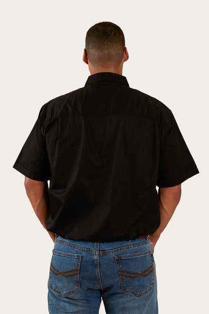 Ringers Western Pack Saddle Mens Short Sleeve Half Button Work Shirt - 27