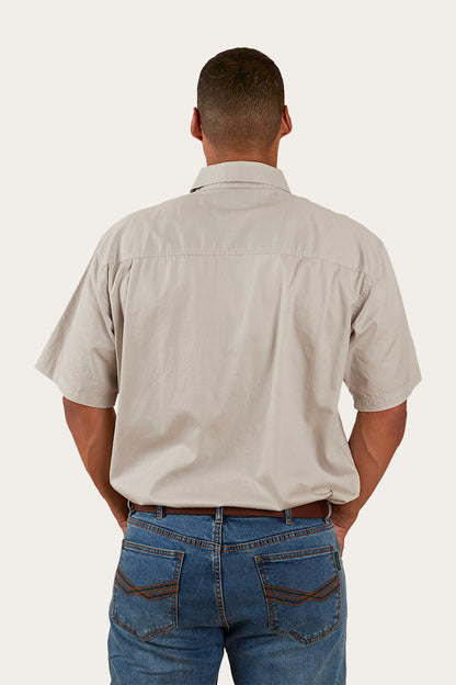 Ringers Western Pack Saddle Mens Short Sleeve Half Button Work Shirt - 3