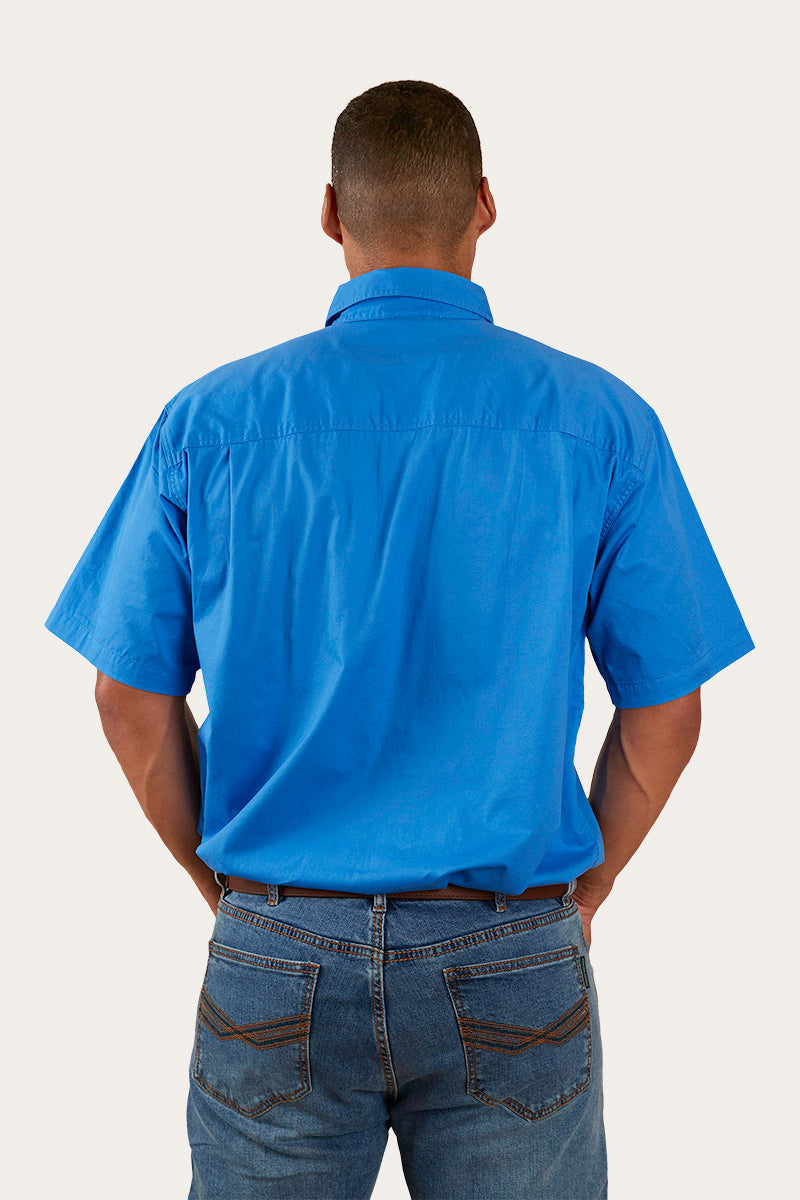 Ringers Western Pack Saddle Mens Short Sleeve Half Button Work Shirt - 7