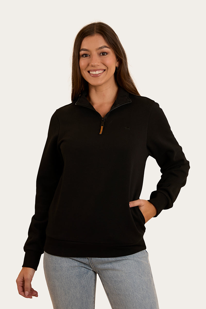 Ringers Western Peninsula Womens 1/4 Zip Crew - Black