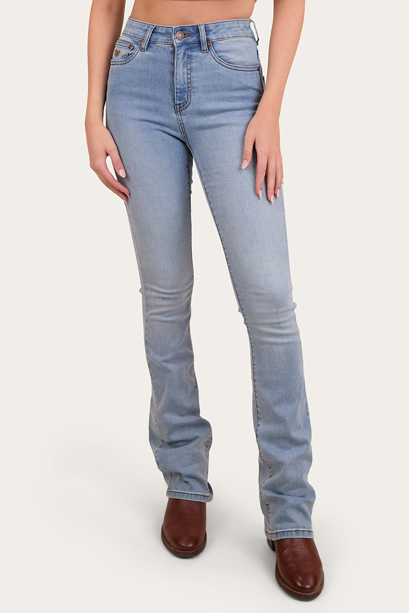 Ringers Western Penny Rodeo Womens High Rise Bootleg Jean - Vintage Light Blue - 3