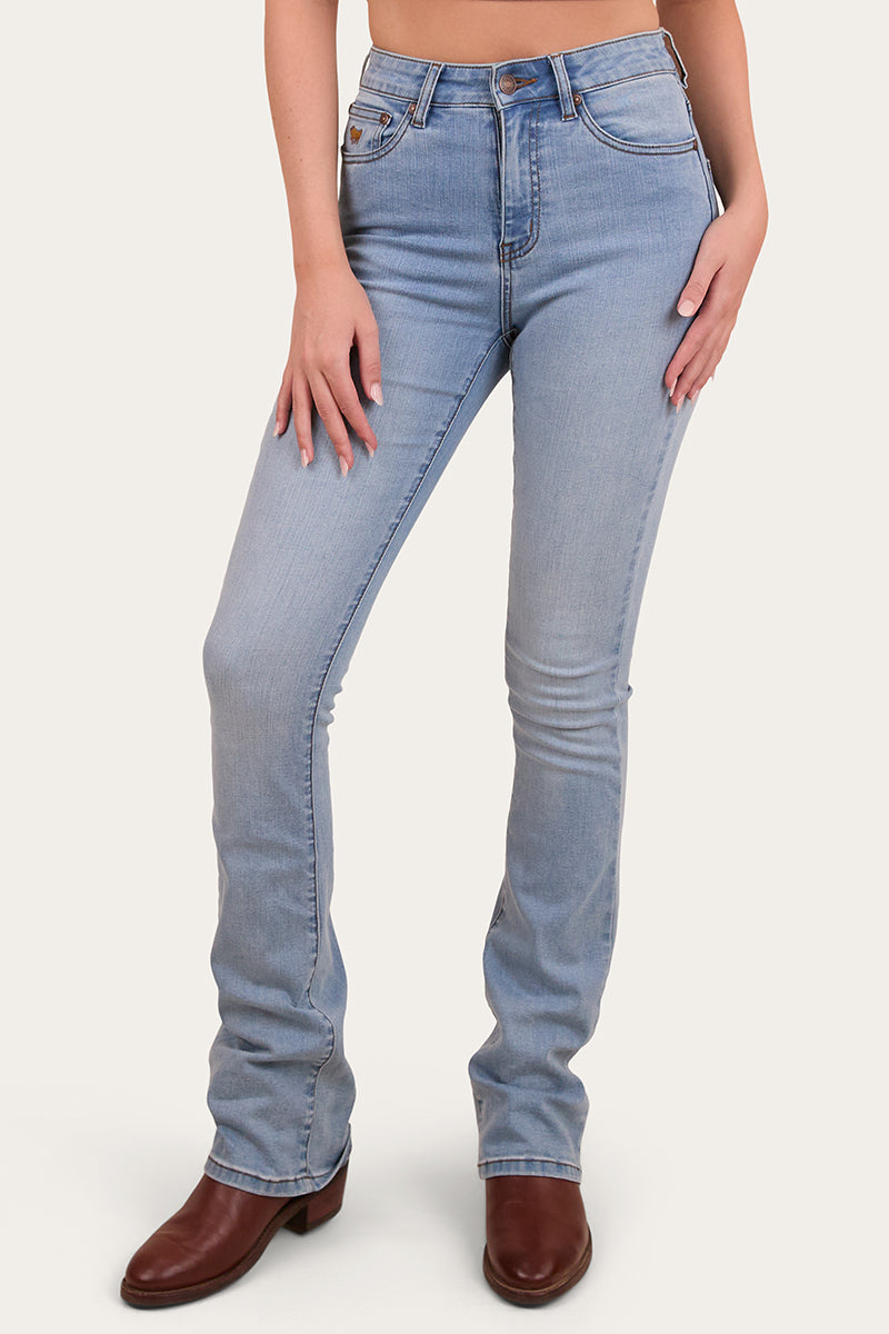Ringers Western Penny Rodeo Womens High Rise Bootleg Jean - Vintage Light Blue - 7