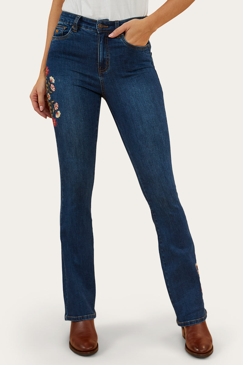 Ringers Western Penny Rodeo Womens High-Rise Bootleg Jeans - Classic Blue - 2