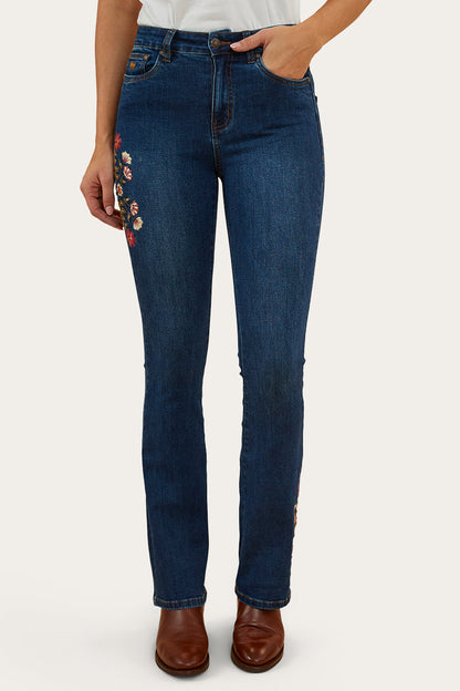 Ringers Western Penny Rodeo Womens High-Rise Bootleg Jeans - Classic Blue - 3