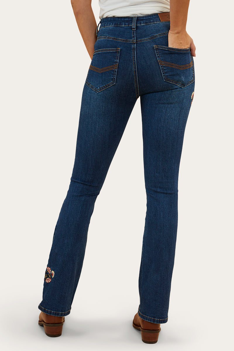 Ringers Western Penny Rodeo Womens High-Rise Bootleg Jeans - Classic Blue - 5