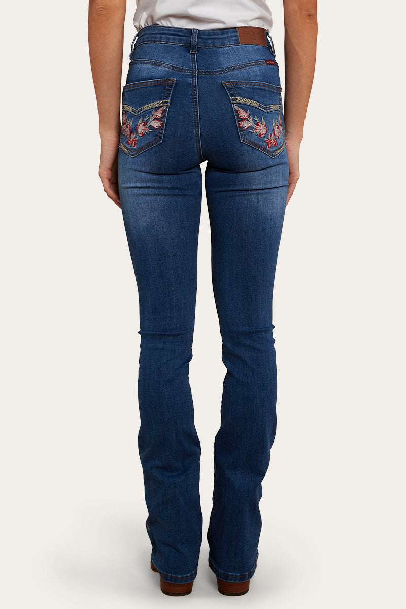 Ringers Western Penny Rodeo Womens High-Rise Bootleg Jeans - Vintage Blue Wash - 2