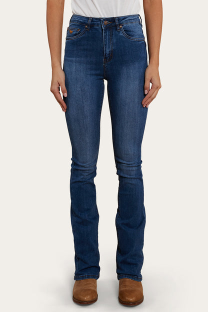 Ringers Western Penny Rodeo Womens High-Rise Bootleg Jeans - Vintage Blue Wash - 3