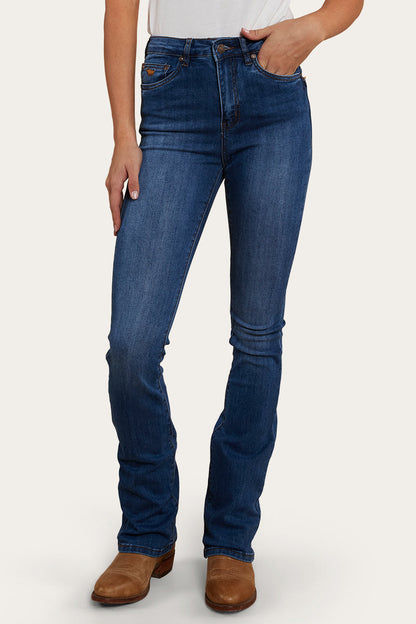 Ringers Western Penny Rodeo Womens High-Rise Bootleg Jeans - Vintage Blue Wash - 4