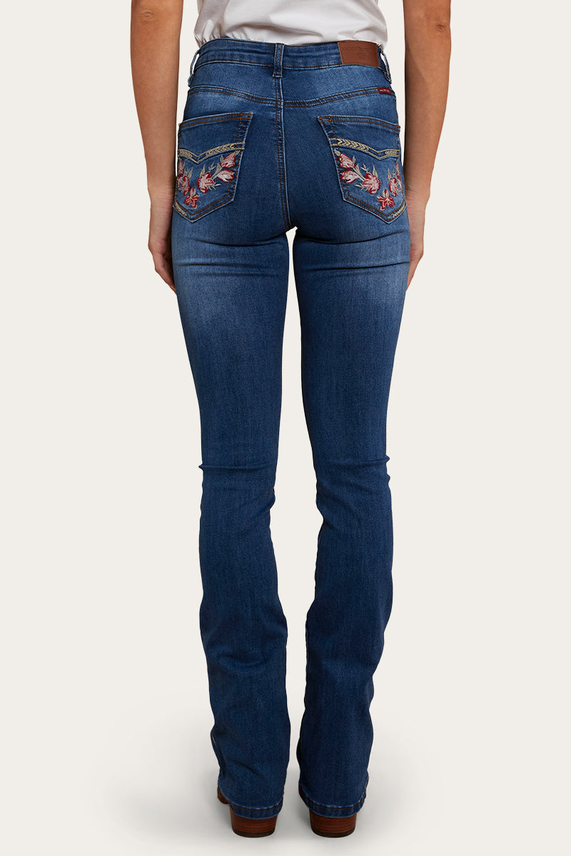 Ringers Western Penny Rodeo Womens High-Rise Bootleg Jeans - Vintage Blue Wash - 6