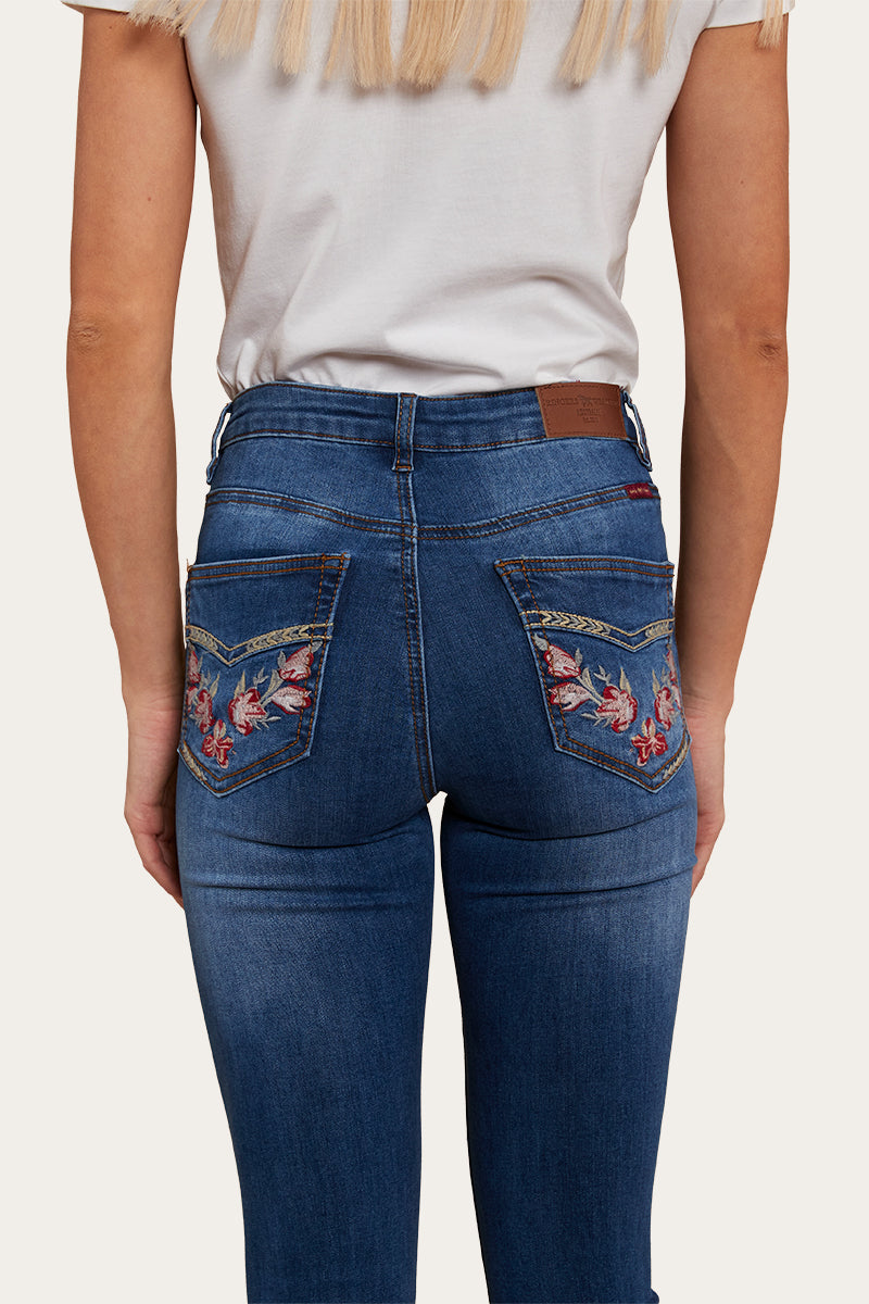 Ringers Western Penny Rodeo Womens High-Rise Bootleg Jeans - Vintage Blue Wash - 7
