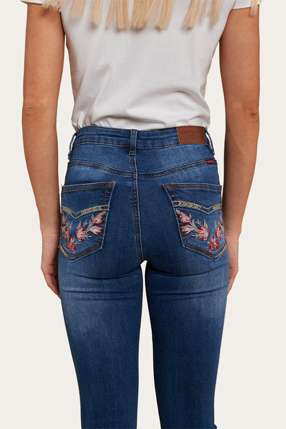 Ringers Western Penny Rodeo Womens High-Rise Bootleg Jeans - Vintage Blue Wash - 7