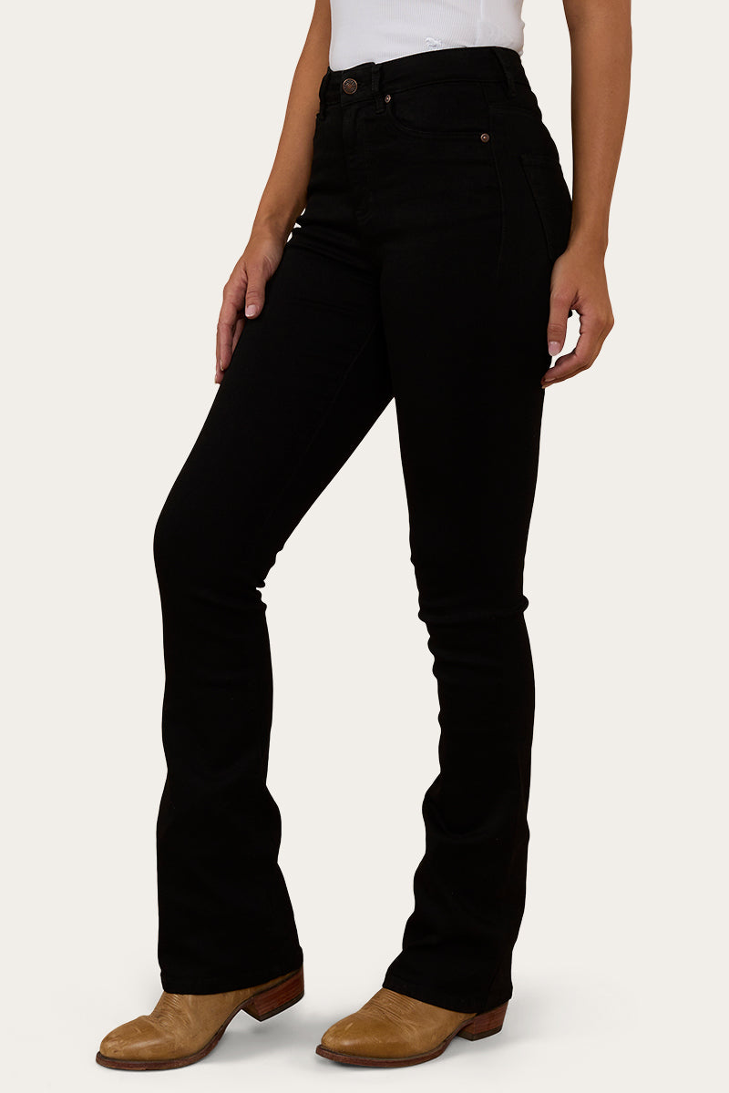 Ringers Western Penny Womens High-Rise Bootleg Jeans - Black - 3
