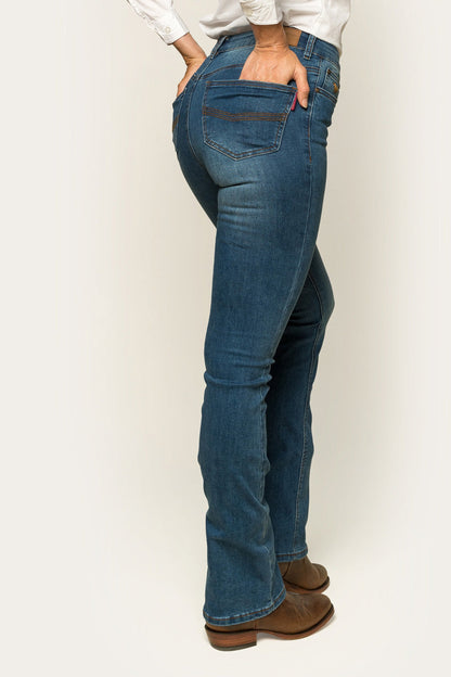 Ringers Western Penny Womens High-Rise Bootleg Jeans - Vintage Blue Wash - 2