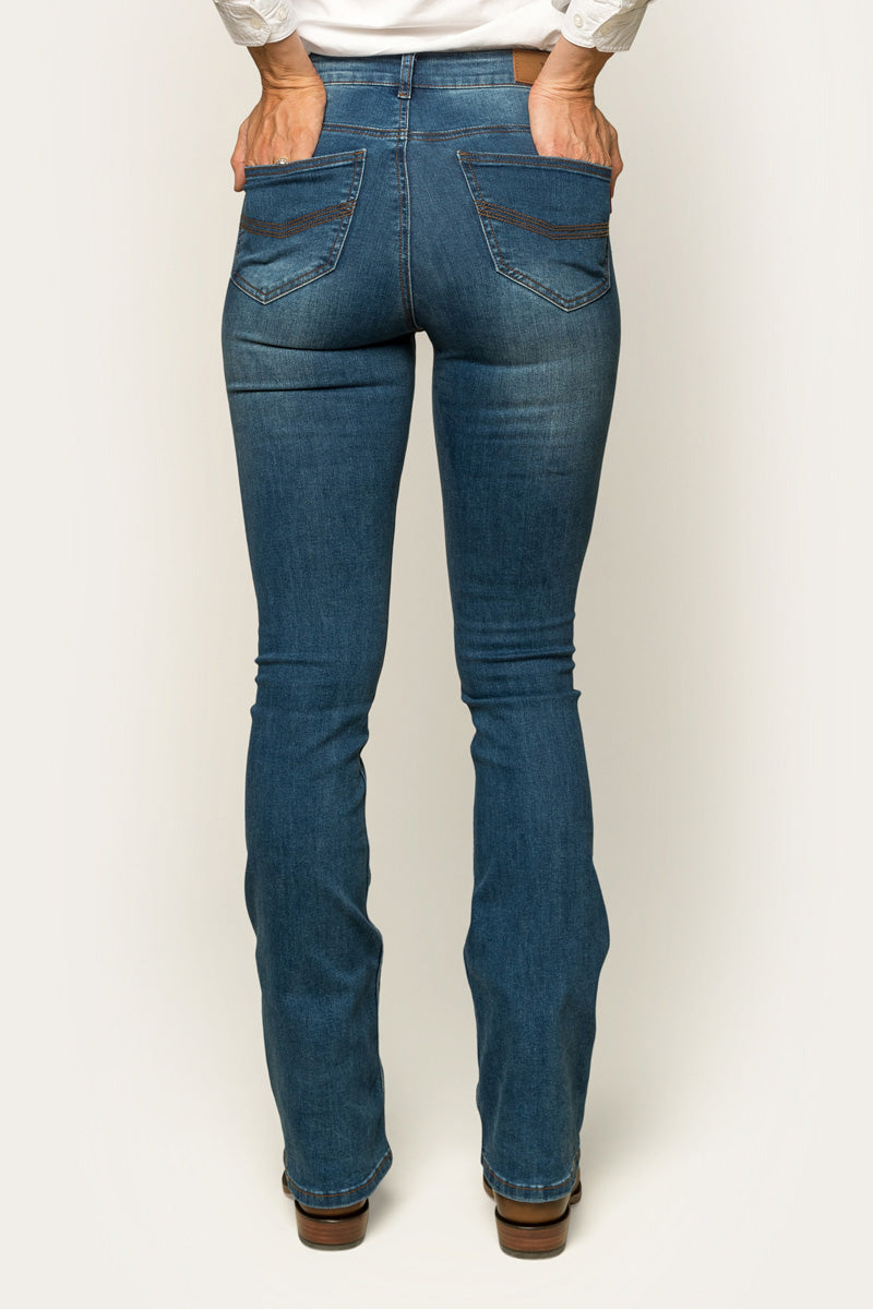 Ringers Western Penny Womens High-Rise Bootleg Jeans - Vintage Blue Wash - 3