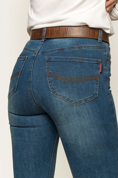 Ringers Western Penny Womens High-Rise Bootleg Jeans - Vintage Blue Wash - 7