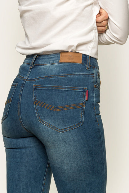 Ringers Western Penny Womens High-Rise Bootleg Jeans - Vintage Blue Wash
