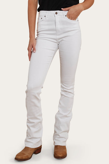 Ringers Western Penny Womens High-Rise Bootleg Jeans - White - 3