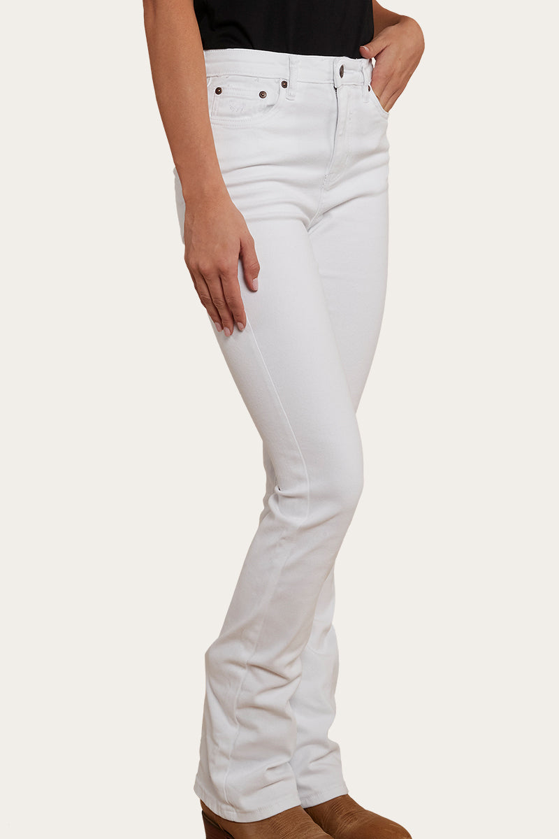 Ringers Western Penny Womens High-Rise Bootleg Jeans - White - 5