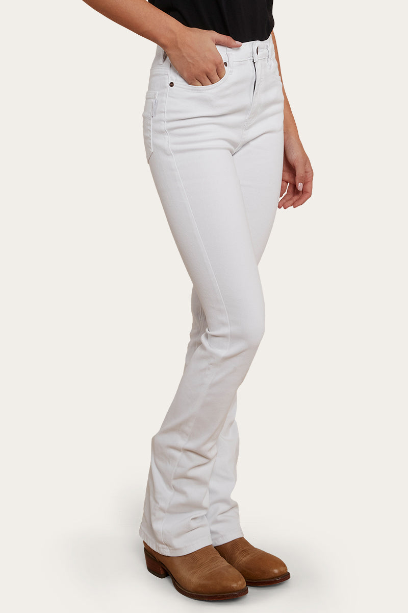 Ringers Western Penny Womens High-Rise Bootleg Jeans - White - 6