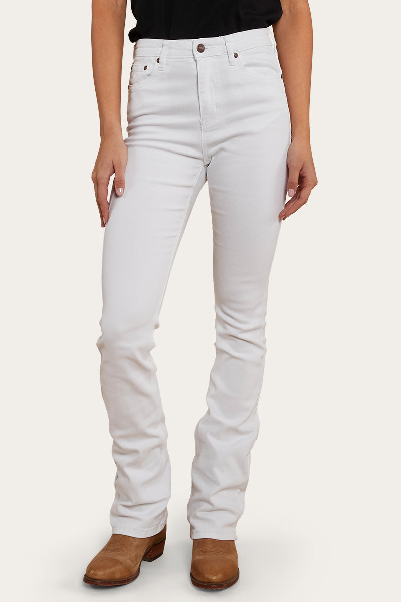 Ringers Western Penny Womens High-Rise Bootleg Jeans - White - 8