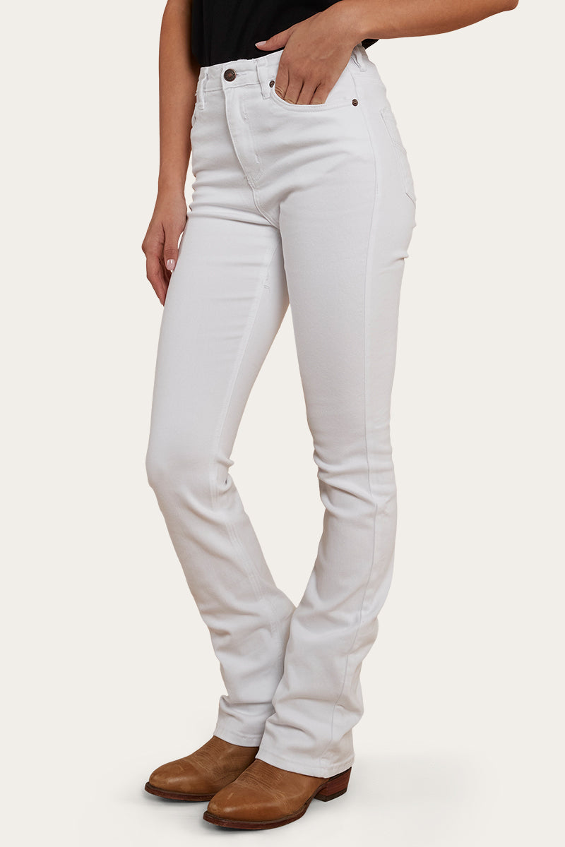 Ringers Western Penny Womens High-Rise Bootleg Jeans - White