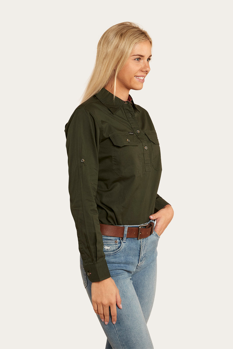Ringers Western Pentecost River Womens Half Button Work Shirt - 10