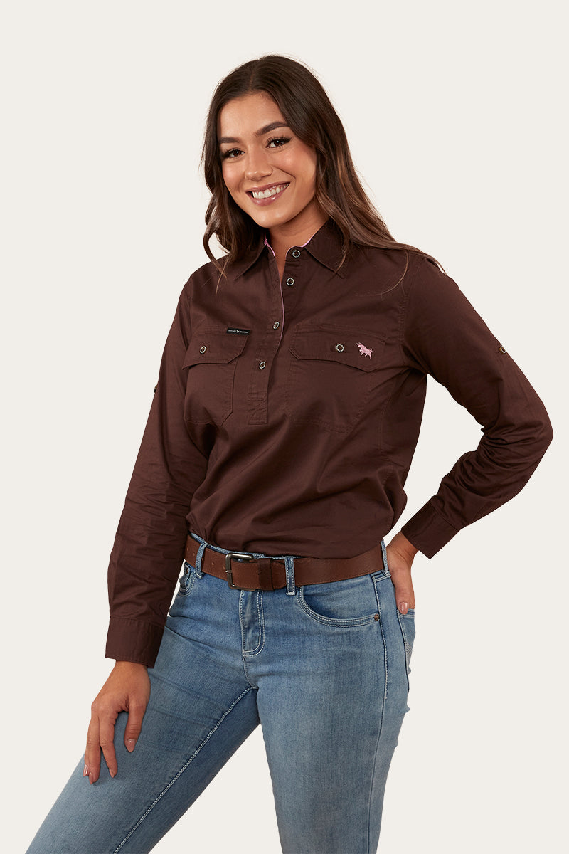 Ringers Western Pentecost River Womens Half Button Work Shirt - 26
