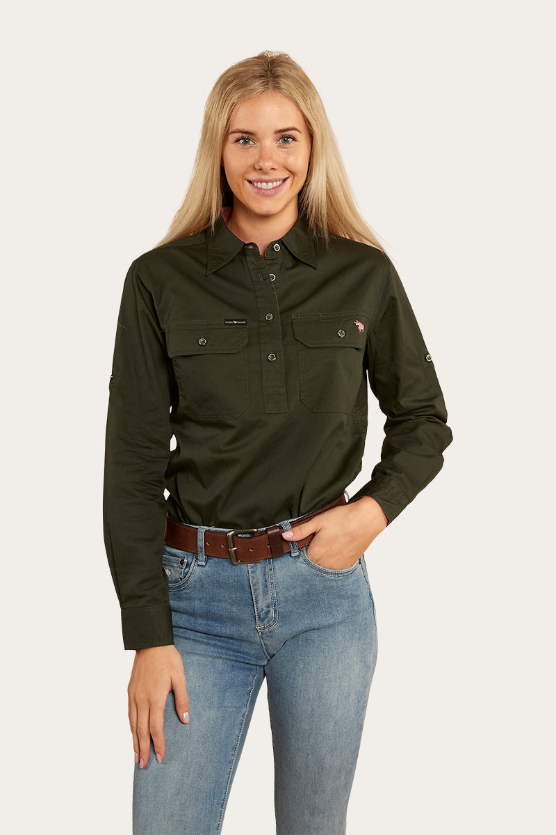 Ringers Western Pentecost River Womens Half Button Work Shirt - 7