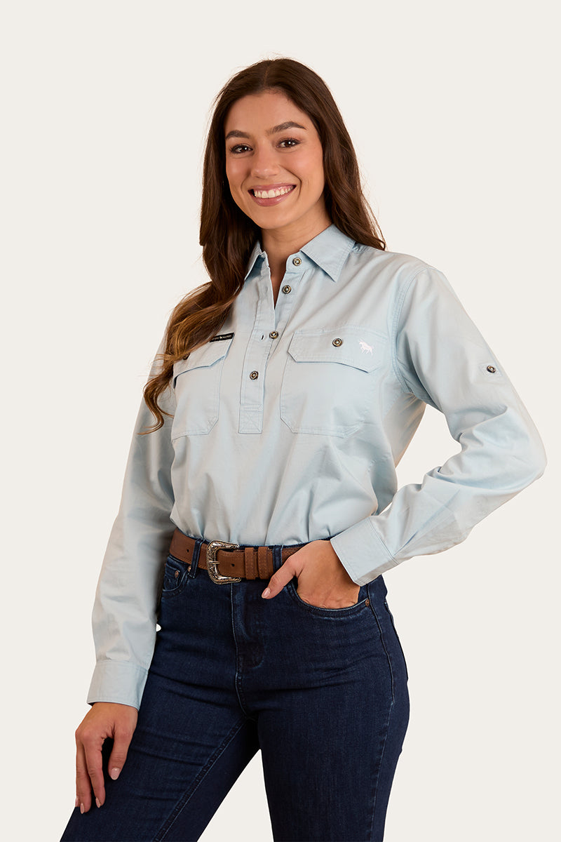 Ringers Western Pentecost River Womens Half Button Work Shirt - Pastel