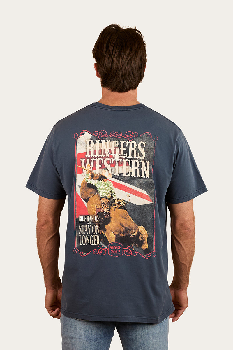 Ringers Western Poster Mens Loose Fit T-Shirt - Washed Navy