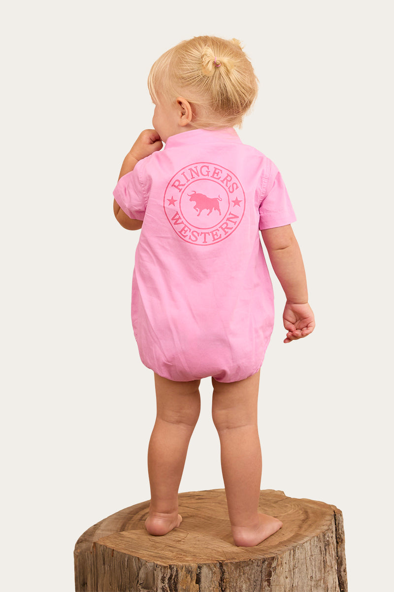 Ringers Western Ringers Babies Short Sleeve Work Shirt Romper - 12