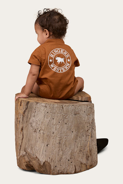 Ringers Western Ringers Babies Short Sleeve Work Shirt Romper - 17