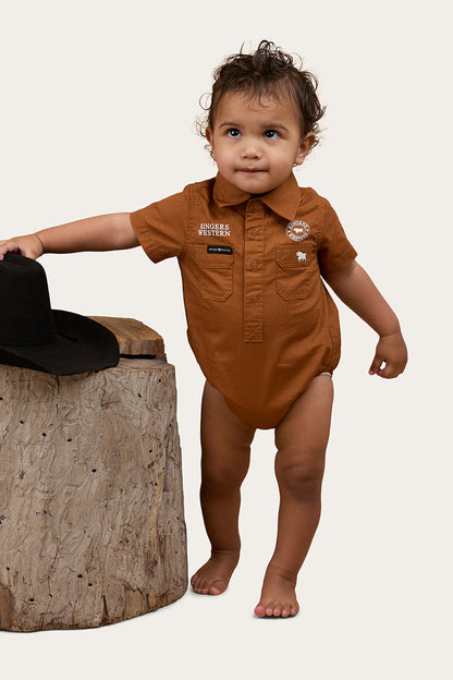 Ringers Western Ringers Babies Short Sleeve Work Shirt Romper - 18