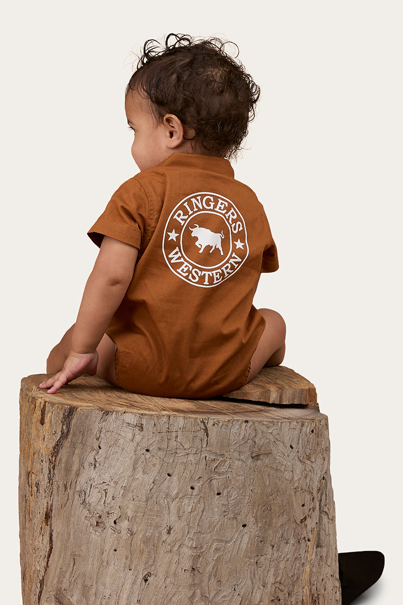 Ringers Western Ringers Babies Short Sleeve Work Shirt Romper - 22
