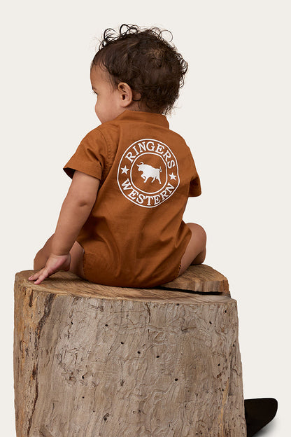Ringers Western Ringers Babies Short Sleeve Work Shirt Romper - 22