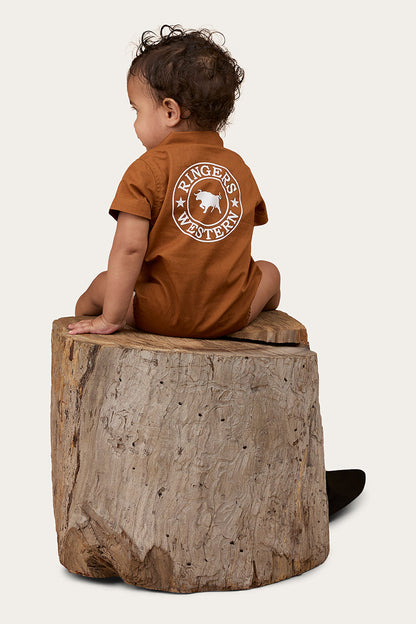 Ringers Western Ringers Babies Short Sleeve Work Shirt Romper - 23