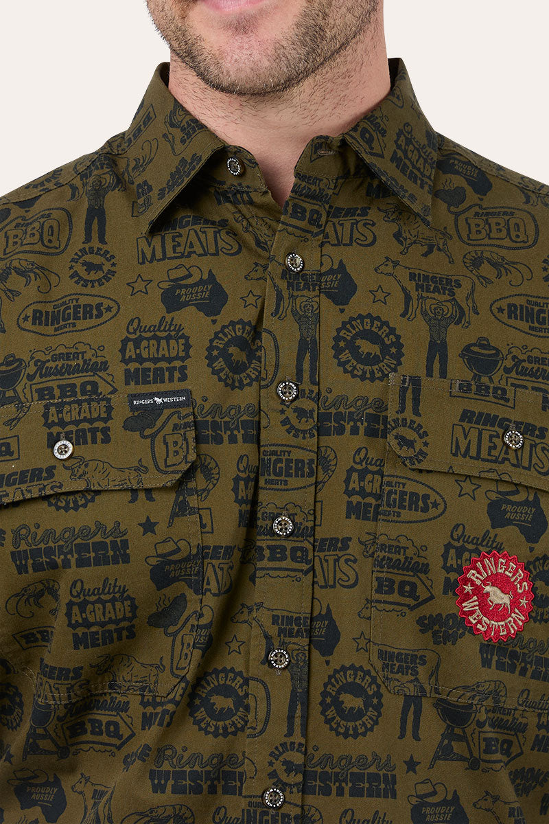 Ringers Western Ringers Meats Mens Full Button Work Shirt - 2