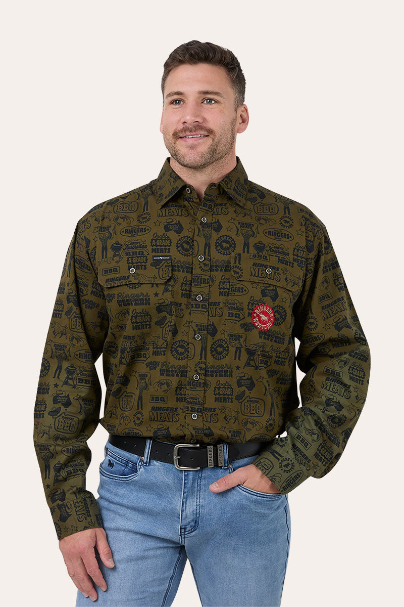 Ringers Western Ringers Meats Full Button Work Shirt - Brown