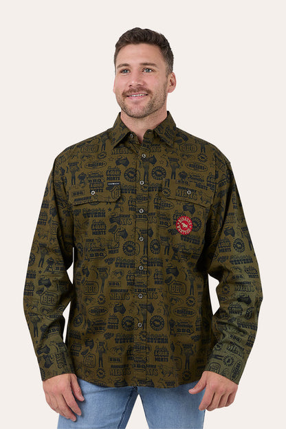 Ringers Western Ringers Meats Mens Full Button Work Shirt - Front
