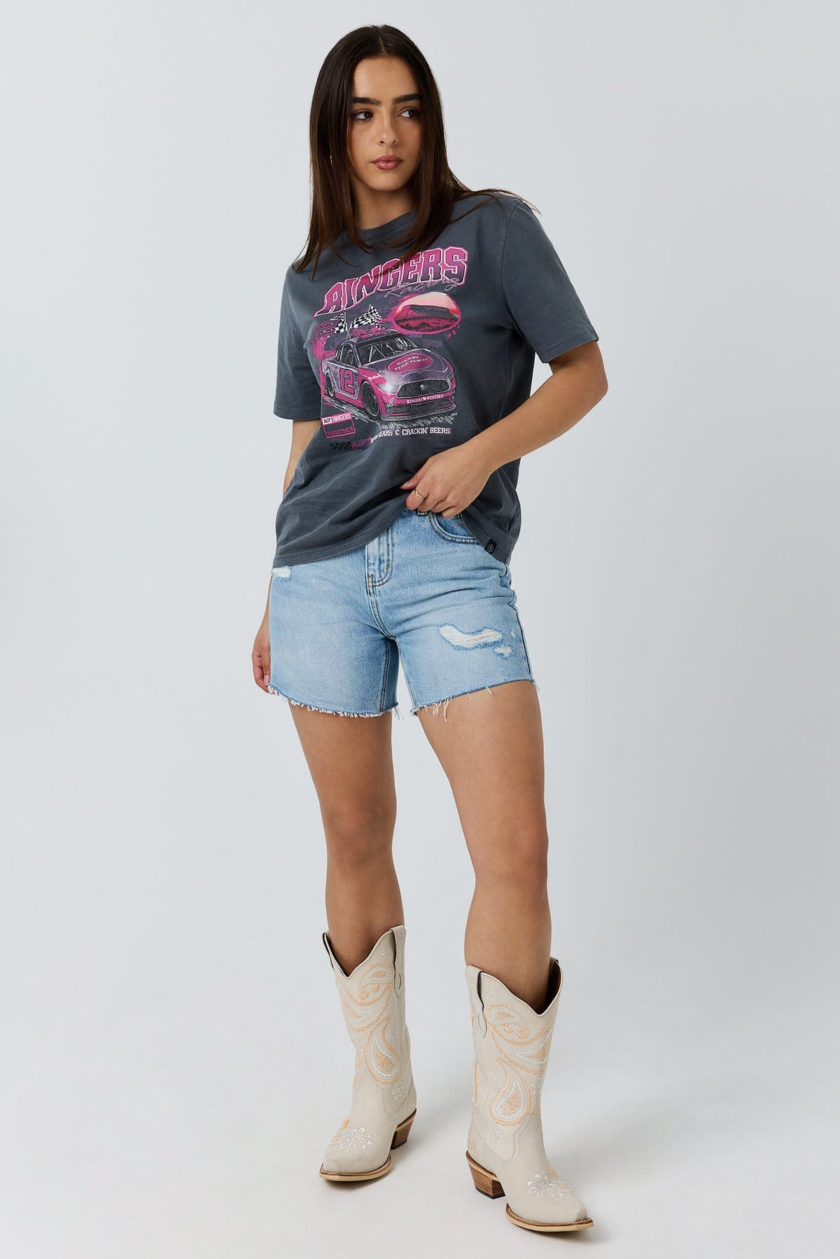Ringers Western Ringers Racing Womens Loose Fit T-Shirt