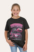 Ringers Western Ringers Racing Youth Girls T-Shirt - Charcoal
