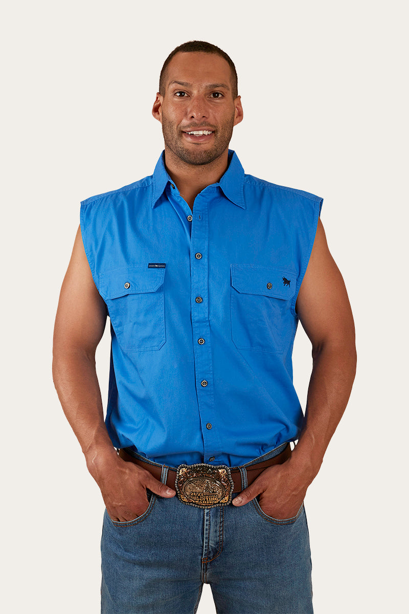 Ringers Western Rob Roy Mens Sleeveless Full Button Work Shirt - 10