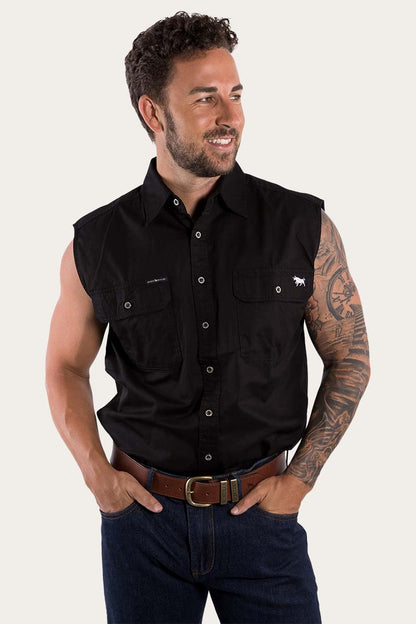 Ringers Western Rob Roy Mens Sleeveless Full Button Work Shirt - 15